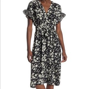 Max Studio Ruffle Sleeve Midi Dress